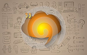 Cloud Computing concept with infographics sketch set: design