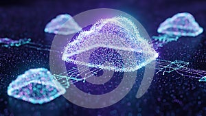 Cloud computing concept with interconnected digital network