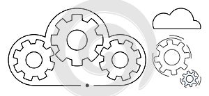 Cloud Computing Concept with Interconnected Gears for Technology and Innovation