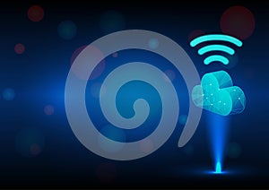 Cloud computing and internet of things concept.