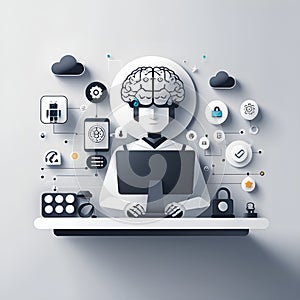 cloud computing concept with laptop