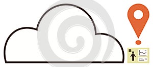 Cloud Computing Concept with Location Marker and Analytics Data Visualization