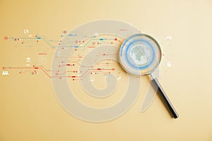 Focus on cloud big data through a magnifier glass