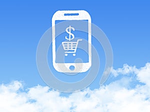 Cloud Computing Concept.mobile phone shopping cart cloud shape