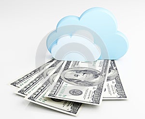 Cloud computing concept, money