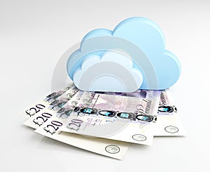 Cloud computing concept, money