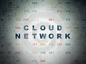 Cloud computing concept: Cloud Network on Digital Data Paper background