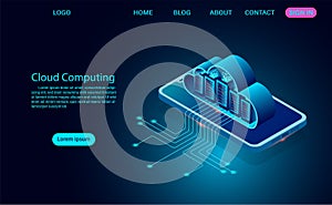 Cloud computing concept. online computing technology on mobile
