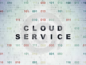 Cloud computing concept: Cloud Service on Digital Data Paper background