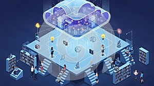 Cloud Computing Concept with People Working Together