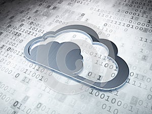 Cloud computing concept: Silver Cloud on digital