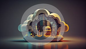 Cloud computing concept Smart city wireless interne