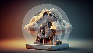 Cloud computing concept Smart city wireless interne