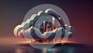 Cloud computing concept Smart city wireless interne