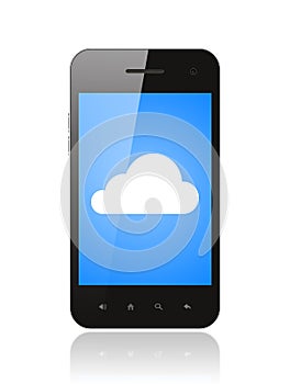 Cloud computing concept on the smart phone