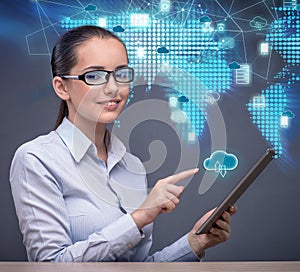 Cloud computing concept in technology collage