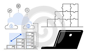 Cloud Computing, Data Storage, and Technology Integration Concept