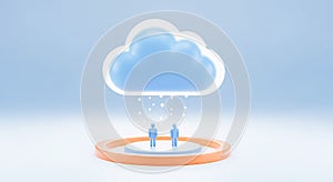 Cloud Computing Concept with Two Figures