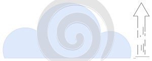 Cloud Computing Concept with Upward Arrow Representing Data Growth and Digital Progress