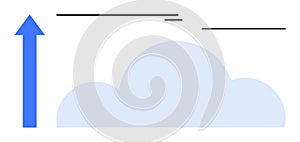 Cloud Computing Concept with Upward Trend Arrow and Sky Elements