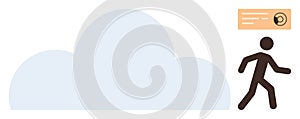 Cloud Computing Concept with User Accessing Data in a Digital Interface