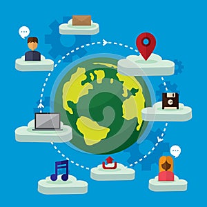 cloud computing concept. Vector illustration decorative design