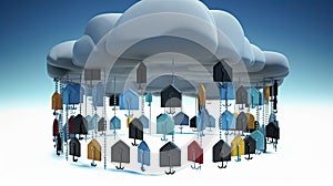 Cloud computing concept. Virus, spam protection generative ai