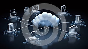 Cloud computing connecting global data storage and digital services