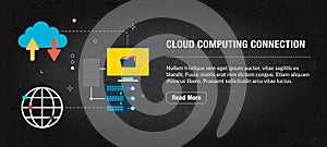 Cloud computing connection, banner internet with icons in vector