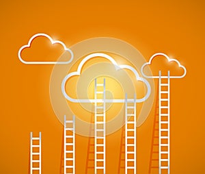 Cloud computing connection illustration