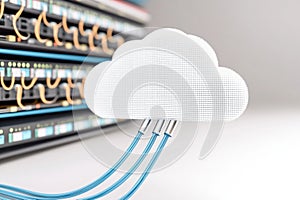 Cloud computing connection with network cables in data center