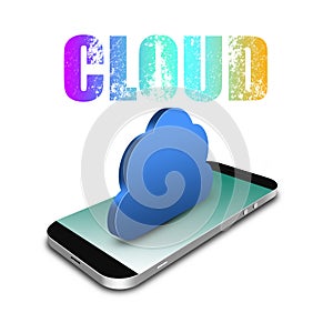 Cloud Computing Connection with smartphone,cell phone illustration