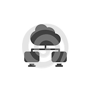 Cloud computing connection vector icon