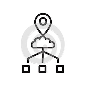 Cloud computing, connections icon