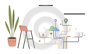 Cloud Computing Connections with Laptops in a Modern Workspace Setting