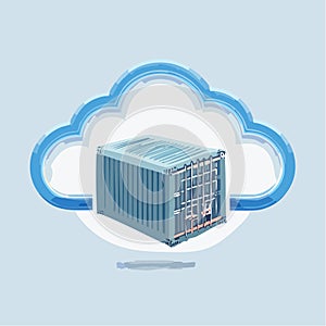 Cloud Computing and Container Technology Concept