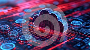 Cloud Computing Cost Efficiency: Visual Representation of Pay-Per-Use Pricing Models and Resource Optimization