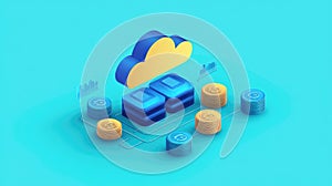 Cloud Computing Cost Efficiency: Visual Representation of Pay-Per-Use Pricing Models and Resource Optimization