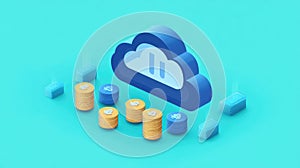 Cloud Computing Cost Efficiency: Visual Representation of Pay-Per-Use Pricing Models and Resource Optimization