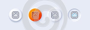 Cloud computing cpu line icon. Internet data storage sign. Line icons. Vector