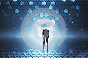 Cloud computing and criminal concept