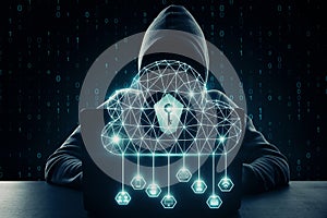 Cloud computing and criminal concept