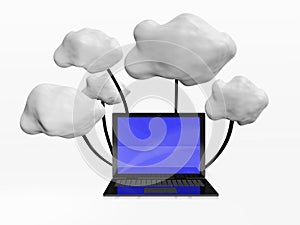Cloud Computing 3D Illustration