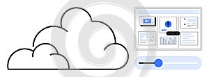 Cloud Computing Dashboard with Data Visualization and Slider for User Interface Control