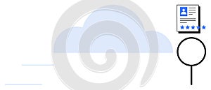 Cloud Computing Data Access Concept with Magnifying Glass and Profile Document