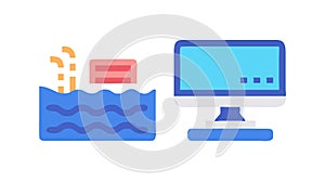 Cloud Computing: Data Access and Remote Work Icon, vector design Generative AI