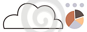 Cloud Computing Concept with Data Visualization and Analytics Pie Chart Elements