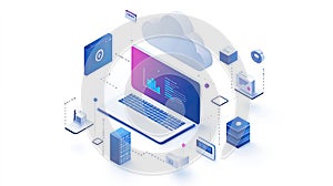 Cloud Computing and Data Analysis Illustration
