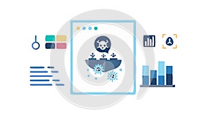 Cloud Computing Data Analysis: Remote Work Efficiency, vector design Generative AI