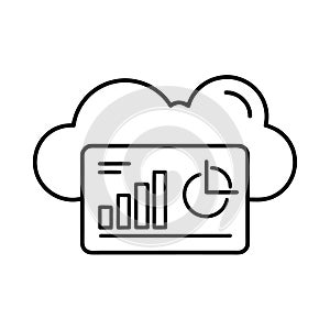 Cloud Computing Data Analytics and Business Growth Icon